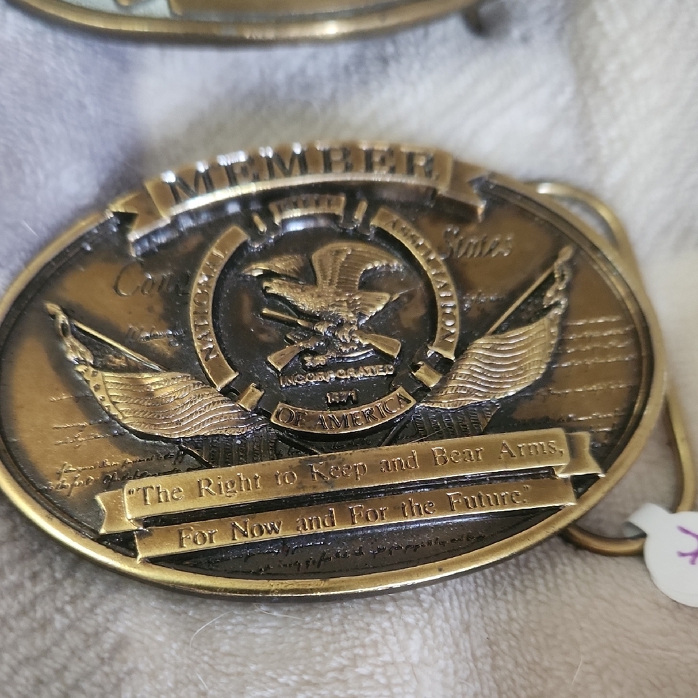 Gold Belt Buckle with Eagle Design